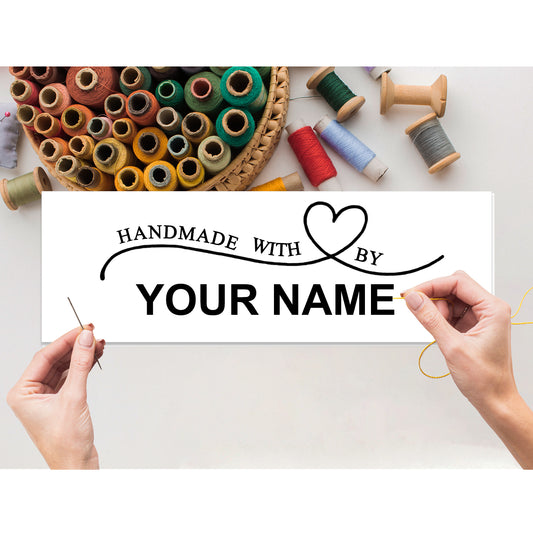 Custom 30-200pcs Handmade Sewing Labels,Personalized Ribbon Fabric Tags,Sewing Accessories Label for Clothes Hat Scarf Glove