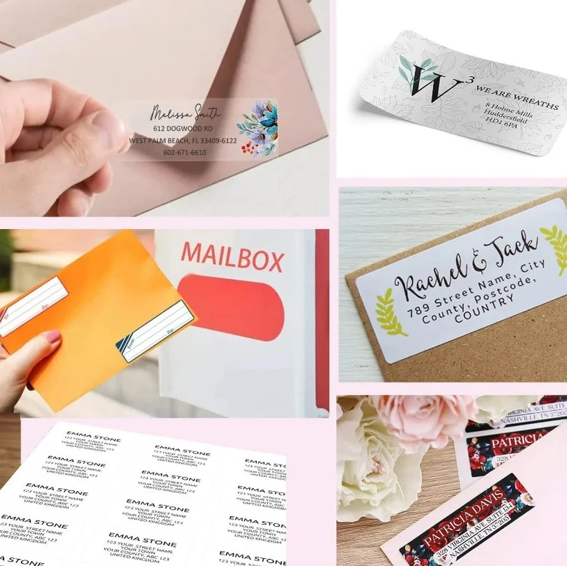 Custom Photo Wedding Address Labels,Personalized Return Address Lable,Multi-use Lable Sticker,Address Lables for Mailing,Party (Pack of 100)