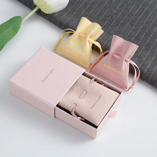 50 PCS Custom Logo Drawstring Pouch, Personalized Beautiful Microfiber Jewelry Packaging Bags, Multi-color Necklace Bag for Friendship Gift