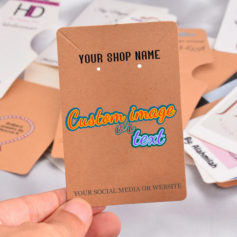 100-500pcs Customized Earring Cards With Your Logo And Text,Jewelry Display Cards / 2.5"x 3.5"