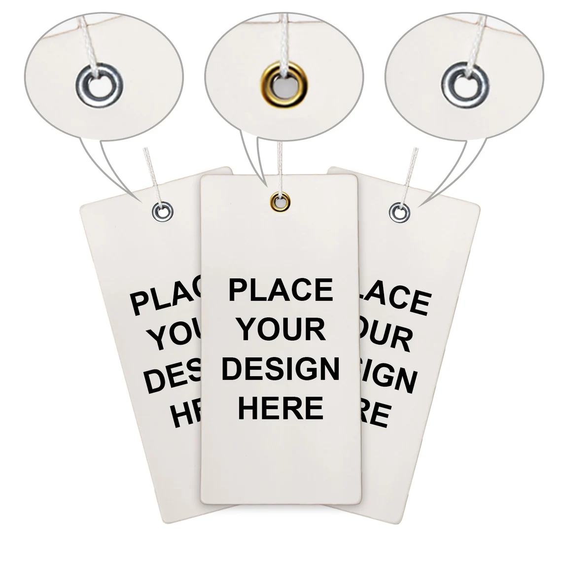 50-500pcsKraft-White Custom Hang Tags With Twine Attached (Thickness 500 GSM), Sturdy Personalized Clothing, Gift Swing Labels- Top Fashion Jewelry Tags And Labels