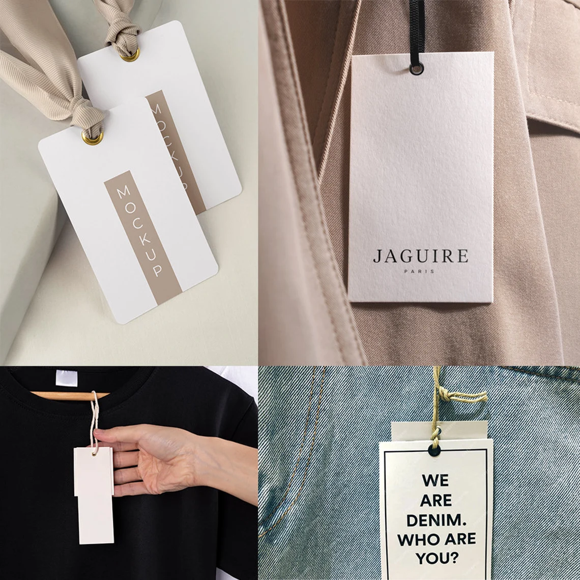 50-500pcsKraft-White Custom Hang Tags With Twine Attached (Thickness 500 GSM), Sturdy Personalized Clothing, Gift Swing Labels- Top Fashion Jewelry Tags And Labels