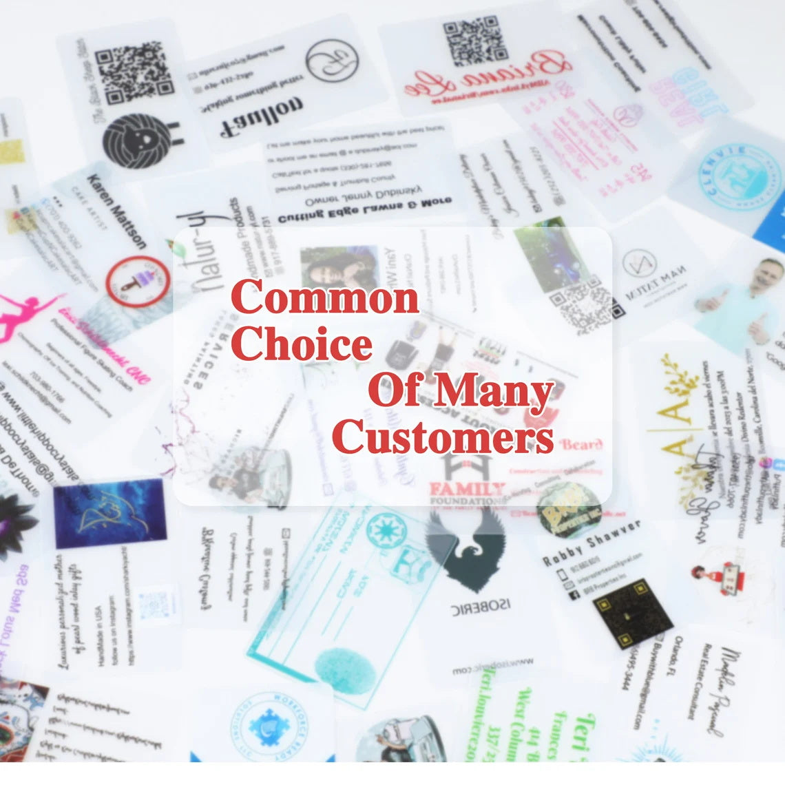 50-200pcs Custom Business Card, Frosty Transparent Clear PVC Round Corner Business Cards, Personalized Plastic Business Card with Your Own Logo/ Text