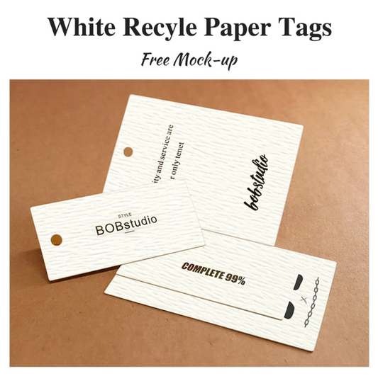 50-500pcs Custom White Recyle Paper Tags(Thickness 300 GSM), Any Shape Labels Eco-friendly Packaging, Price/Business Tags Handmade from Recycled Paper