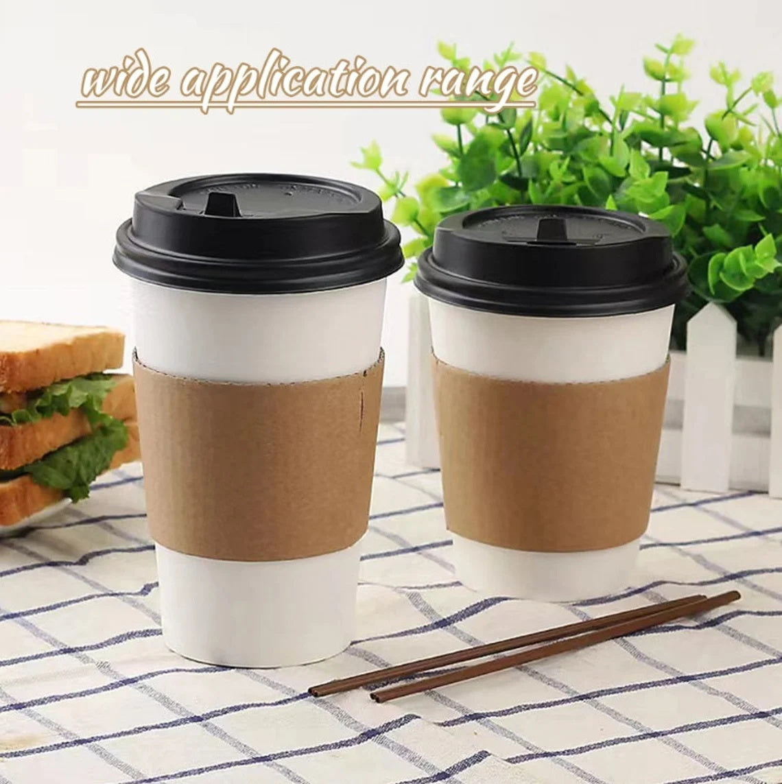 Personalized Kraft Coffee Sleeves, Custom Disposable cup sleeves with your logo/text, Wrap Gift For Coffee lover/Baby shower/Wedding /Party