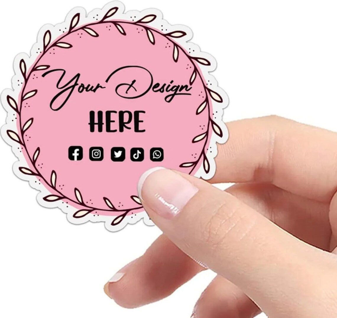 100Pcs Personalized Circle Photo Labels,Custom Text Stickers,Custom Round Sticker for Wedding Favor,Birthday,Party,Office,Packaging,Business
