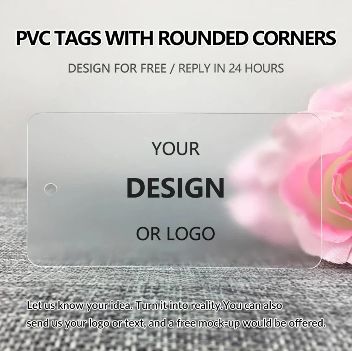 100-300pcs Custom High Quality PVC Hang Tags(Thickness 300 GSM), Personalized Single Sided printing Labels, frosted Hang Tags with Your Logo Price Tags