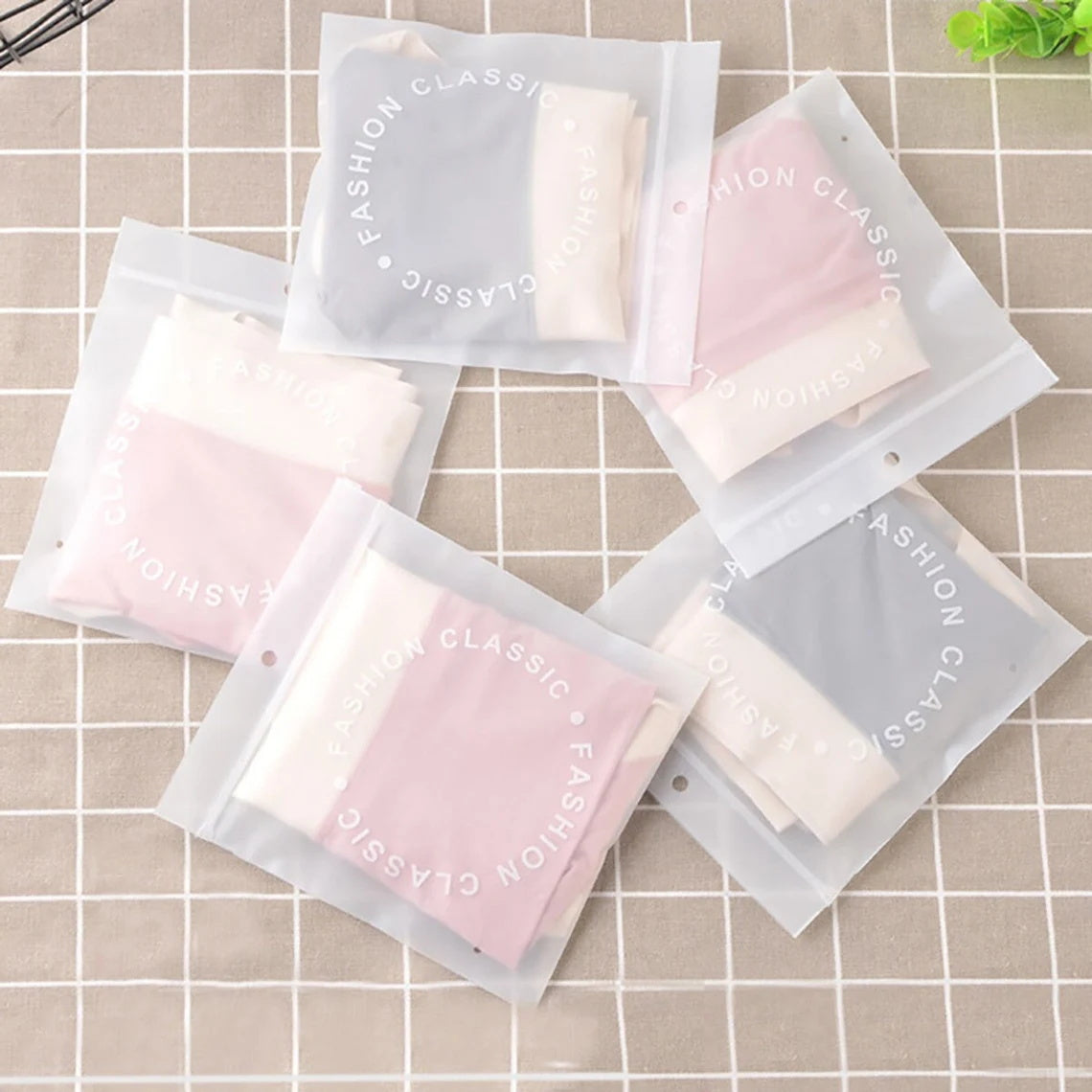 Custom Frost Sealable Bags, Garment Bags, Shopping Bags 5.5x6 Inch, perfect packing bags for your clothes, underwears, socks, and other small items.