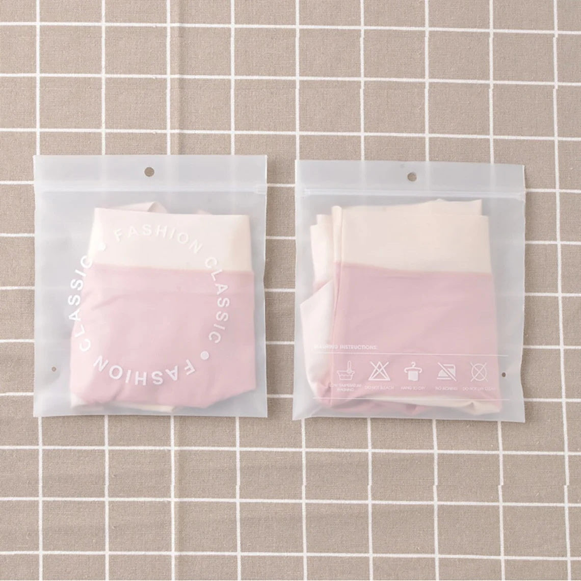 Custom Frost Sealable Bags, Garment Bags, Shopping Bags 5.5x6 Inch, perfect packing bags for your clothes, underwears, socks, and other small items.