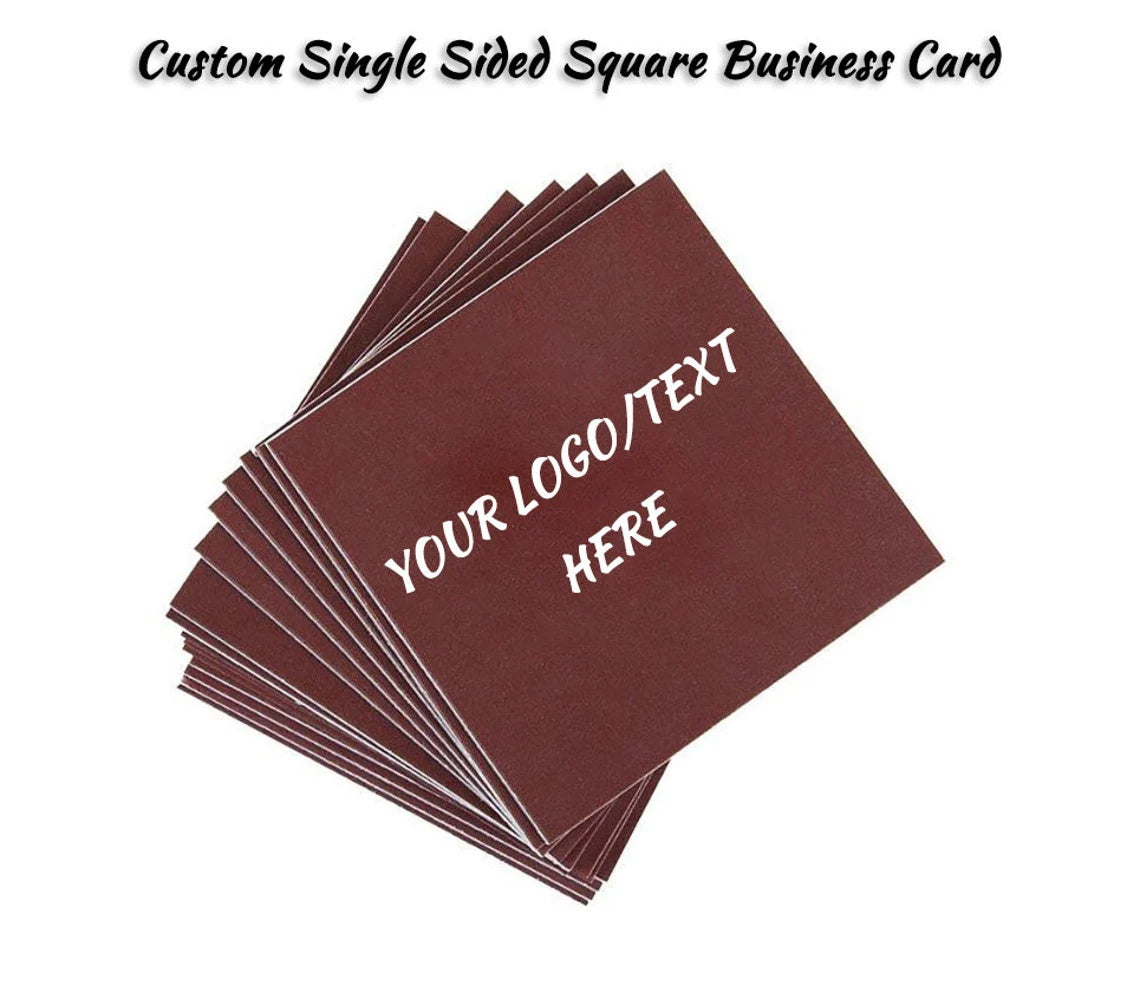 100-200pcs Personalized Printed Single Sided Square Business Card, Custom Business Cards with your Logo/Text, Realtor Cards, Fast Shipping, Free Proof
