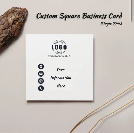 100-200pcs Personalized Printed Single Sided Square Business Card, Custom Business Cards with your Logo/Text, Realtor Cards, Fast Shipping, Free Proof