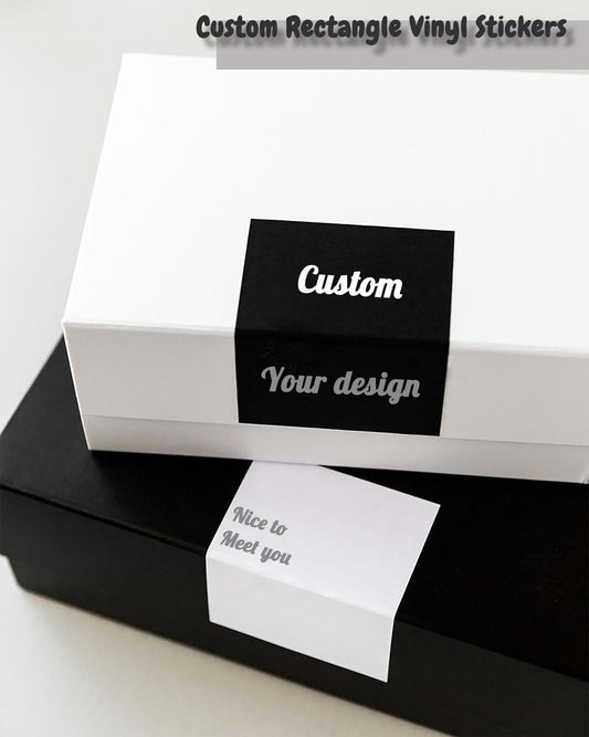 Custom Rectangle Vinyl Stickers with your design/text, Favor Labels for Business/Gift/Wedding, Packaging Stickers, Waterproof & Tearproof
