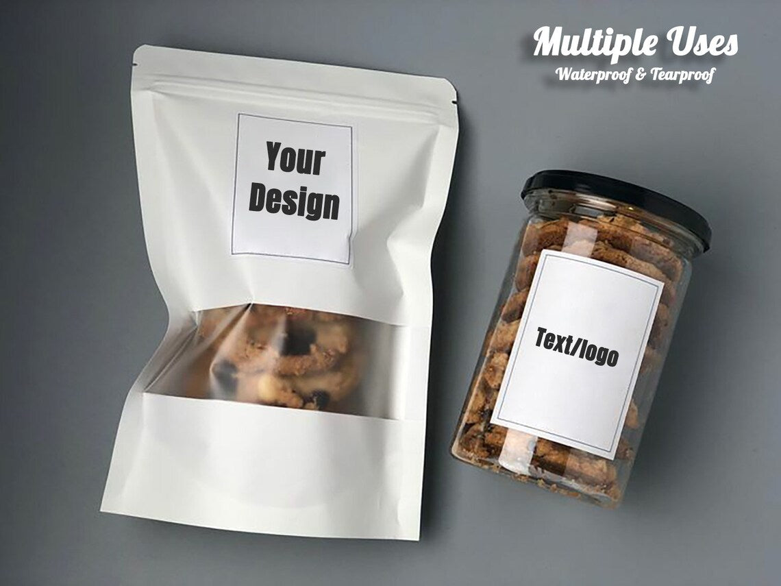 Custom Rectangle Vinyl Stickers with your design/text, Favor Labels for Business/Gift/Wedding, Packaging Stickers, Waterproof & Tearproof