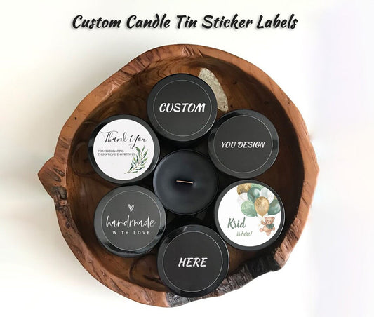 Personalizd Round/Square Candle Jar Glass Label Stickers, Favor Labels for Wedding/Business/Gift/Baby Shower/Party, Custom your logo/text