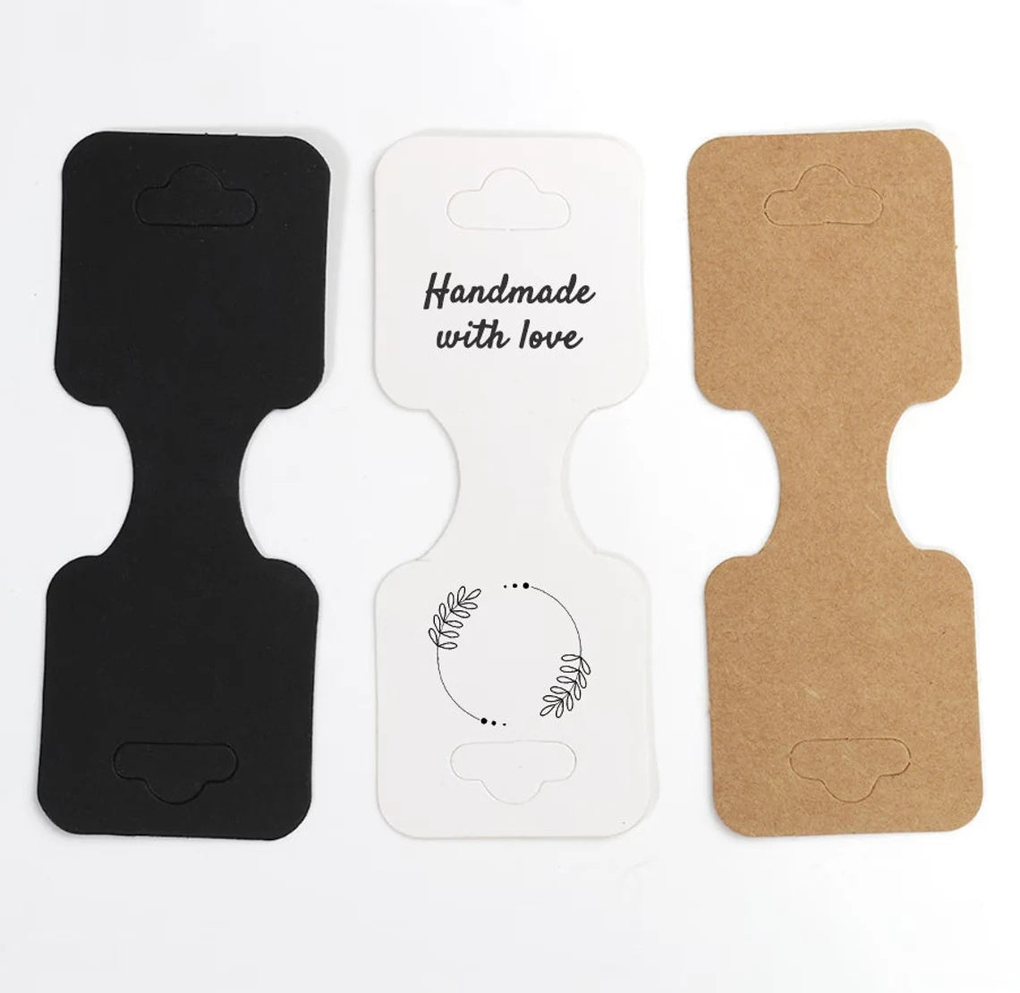 50-300pcs Personalized Fold Over Necklace Display Tag Card, Custom Hanging Cards for Jewelry/Bracelets/Hairbands/Scrunchies, Bracelet Holder Cards