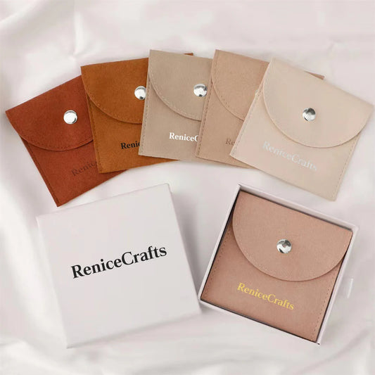 50 PCS Custom Logo Jewelry Bag with Silver Button, Personalized Microfiber Travel Pouch, Multi-color Jewellery Packaging Bags for Necklace