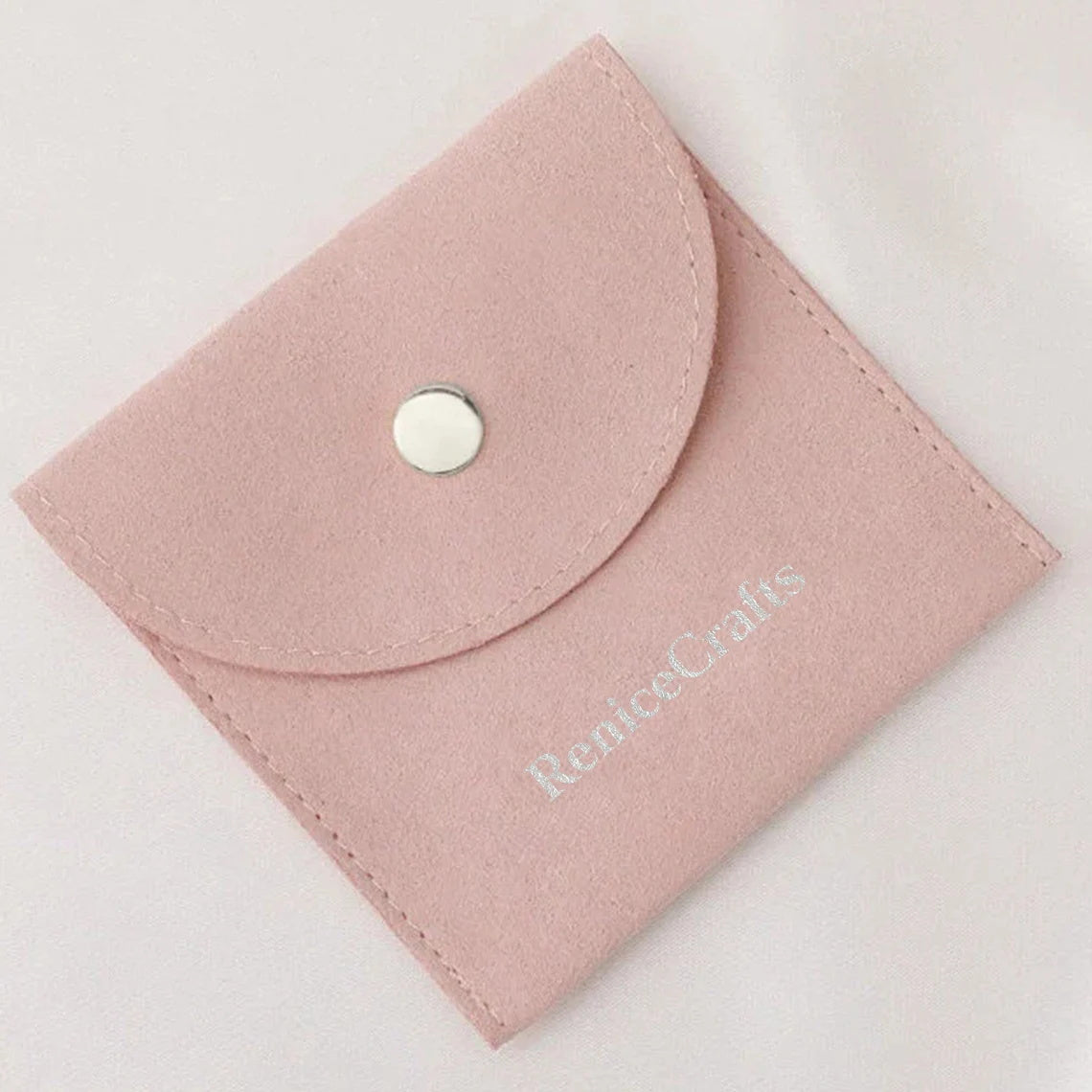 50 PCS Custom Logo Jewelry Bag with Silver Button, Personalized Microfiber Travel Pouch, Multi-color Jewellery Packaging Bags for Necklace