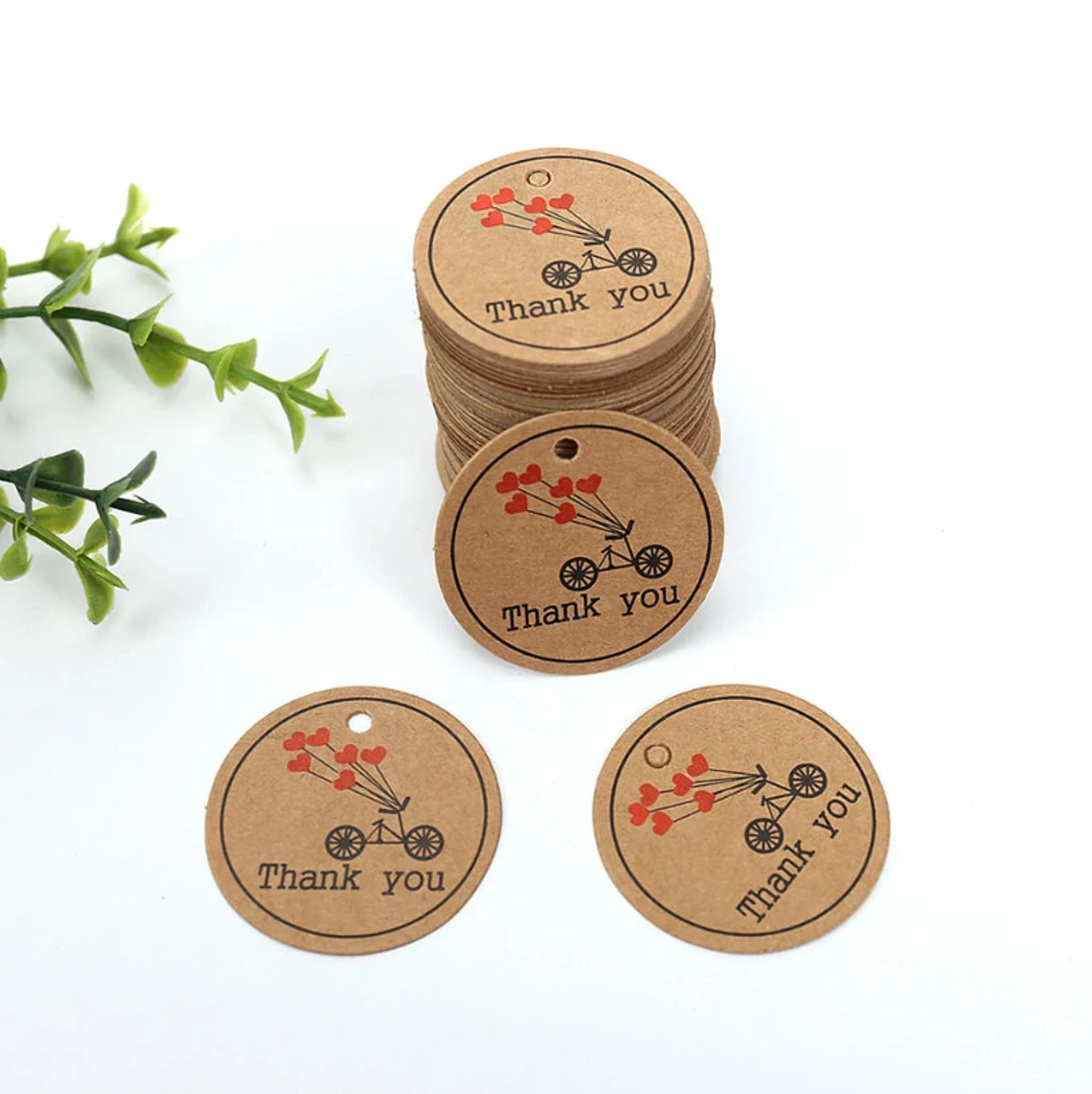 50-300pcs Personalized 8cm Circle Hang Tags (Thickness 500 GSM), White Round Tags with Your Logo, Double-side printing, Gift/Wedding/Business Tags