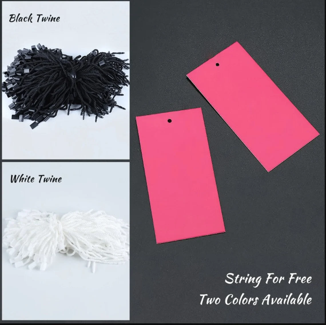 100-500pcs Custom Coated Paper Hangtags (Thickness 300 GSM), Clothing Product Labels with Strings, Custom Price Tags, Personalized Hang Label Tags