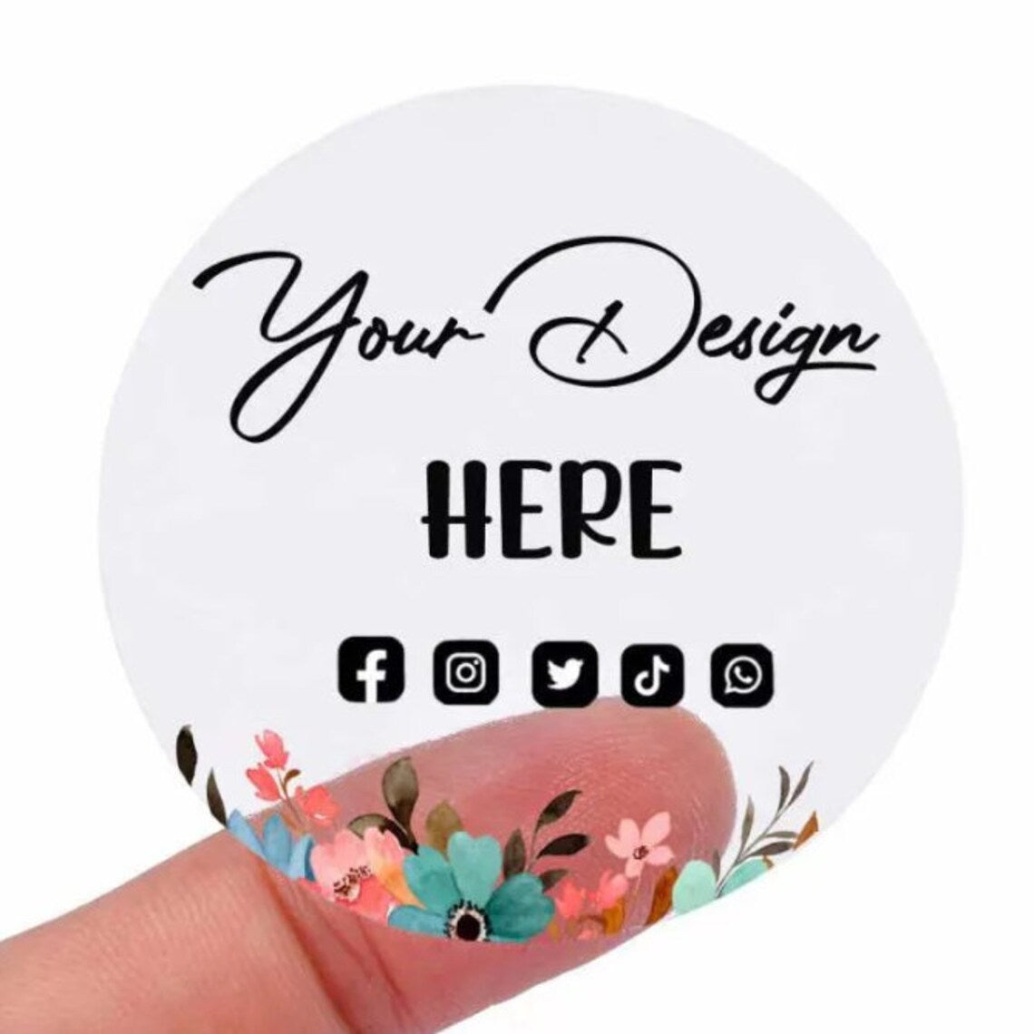 100Pcs Personalized Circle Photo Labels,Custom Text Stickers,Custom Round Sticker for Wedding Favor,Birthday,Party,Office,Packaging,Business