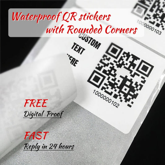 Custom Waterproof QR stickers with Rounded Corners, Multiple Colors QR Code Stickers, QR Code Package Stickers, Stickers for Business/ Party