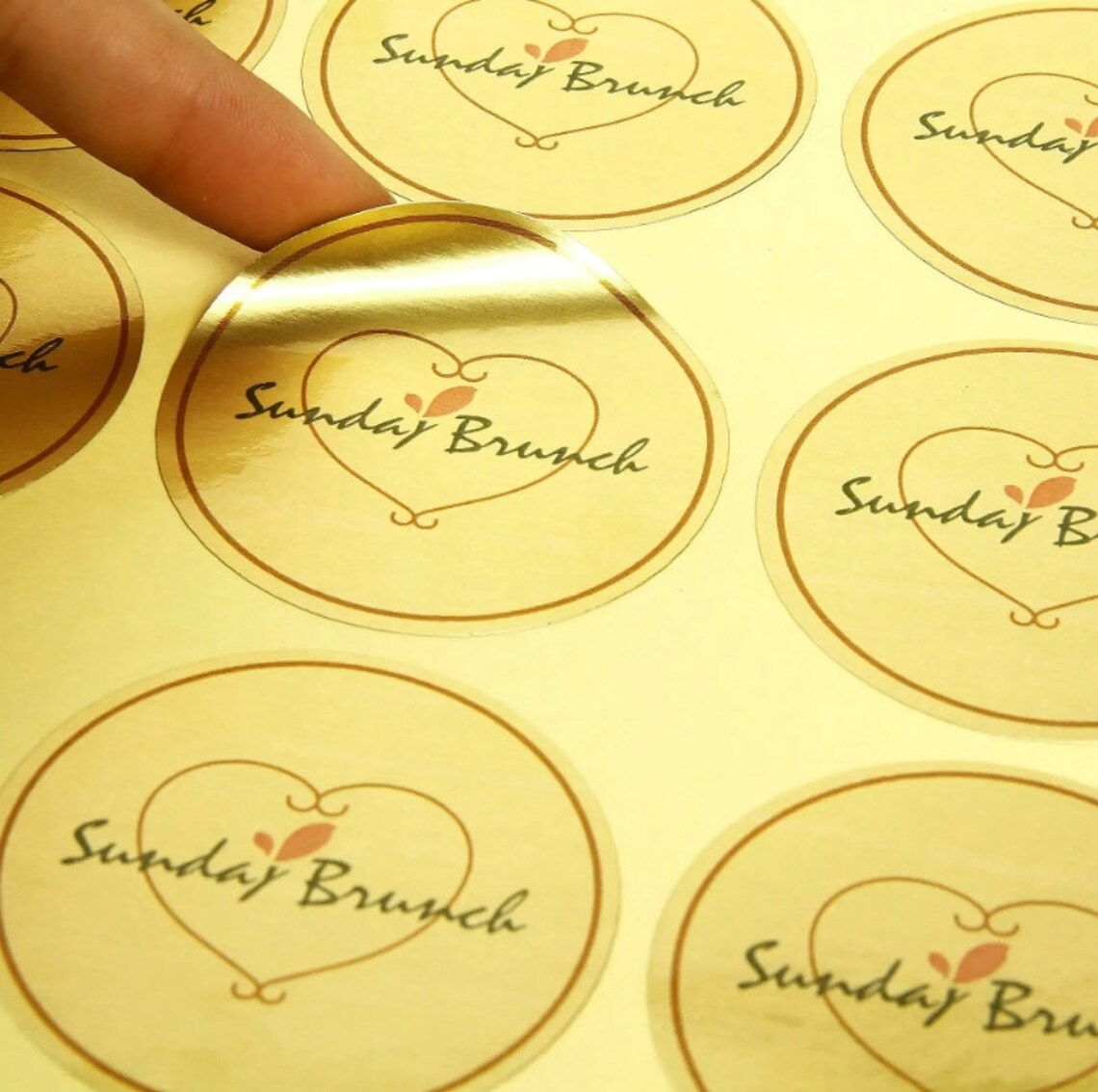 Custom High Quality GOLD FOIL Stickers, Personalized Stickers Waterproof, Your Logo and Design Labels, Bussiness/ Wedding/ Gift/ Party Label