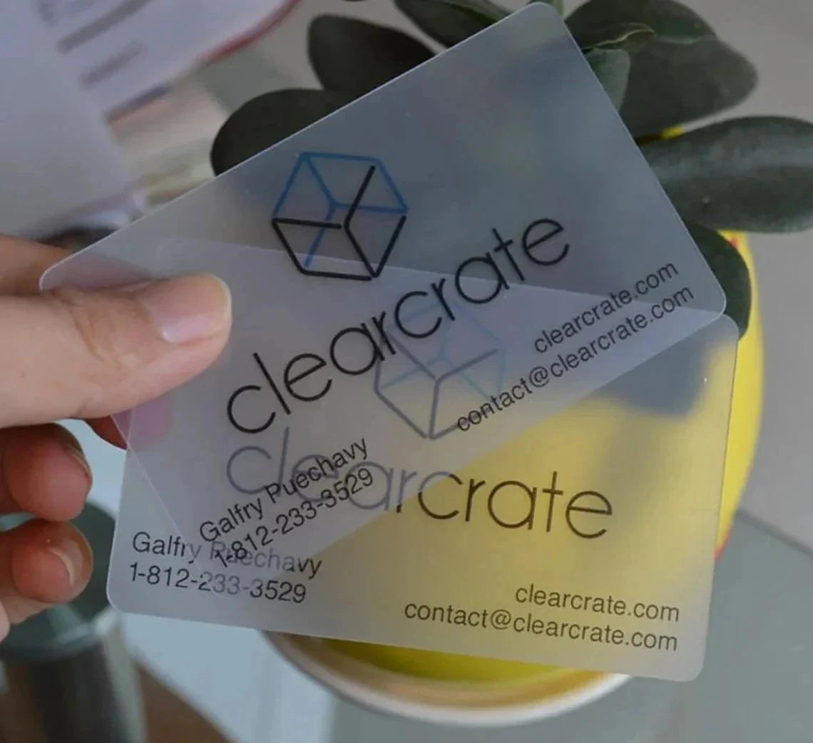 50-200pcs Personalized Transparent Business Cards, Clear Boutique Card With Your Text/Logo, Frosted Boutique Card, High Quality Cards for Business