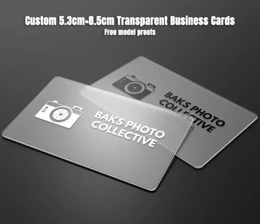 50-500pcs Personalized 2.0"x3.5" Transparent Business Cards, Custom Frosted Plastic Business Card with your Design,High quality,Clear Glossy Plastic