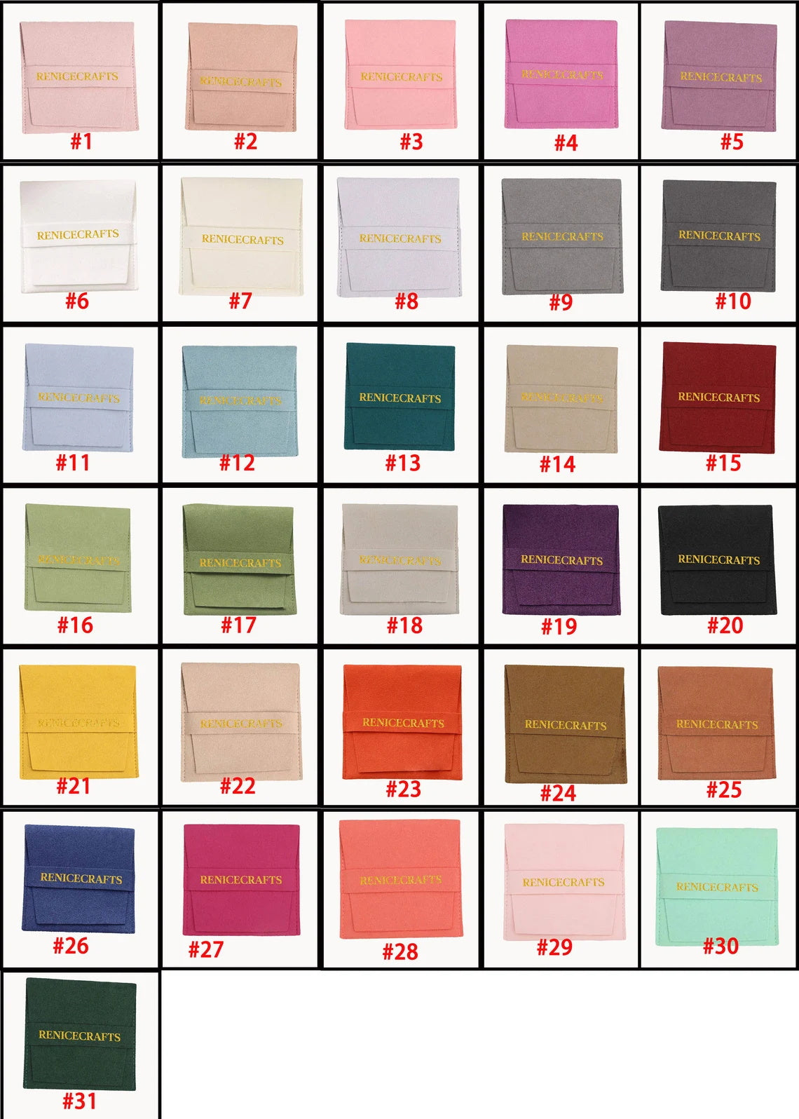 50 PCS Microfiber Jewelry Bag, Personalized Logo Travel Pouch Bags, Multi-color Packaging Bags for Necklace Bracelet Earrings, Gift Holder