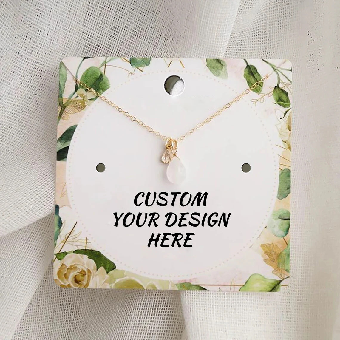 100-200pcs Personalized Kraft/White Jewelry Packaging Cards, Necklace Holder and Earring Display Cards with your logo/text, Jewelry Display Cards