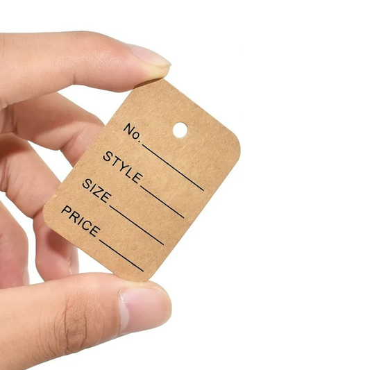 3.5cmx5cm Kraft Writable Price Tags, Rectangle Clothing Price Tag (Thickness 300 GSM), Size Name Style Tags, Swing tags for Small Business