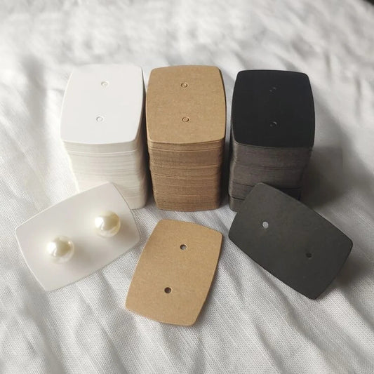 1"x1.4" Blank Earring Display Cards, Mini Jewelry Cards Holder, Rounded Square Paper Earrings Cards for Packaging, Multiple colors available