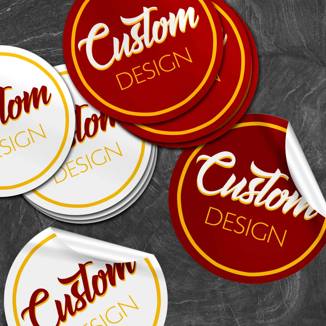 500 Labels Custom 2" Vinyl Waterproof Labels, PVC Round Logo Stickers, Business/Wedding Stickers, Printed Label, High Resolution and Quality