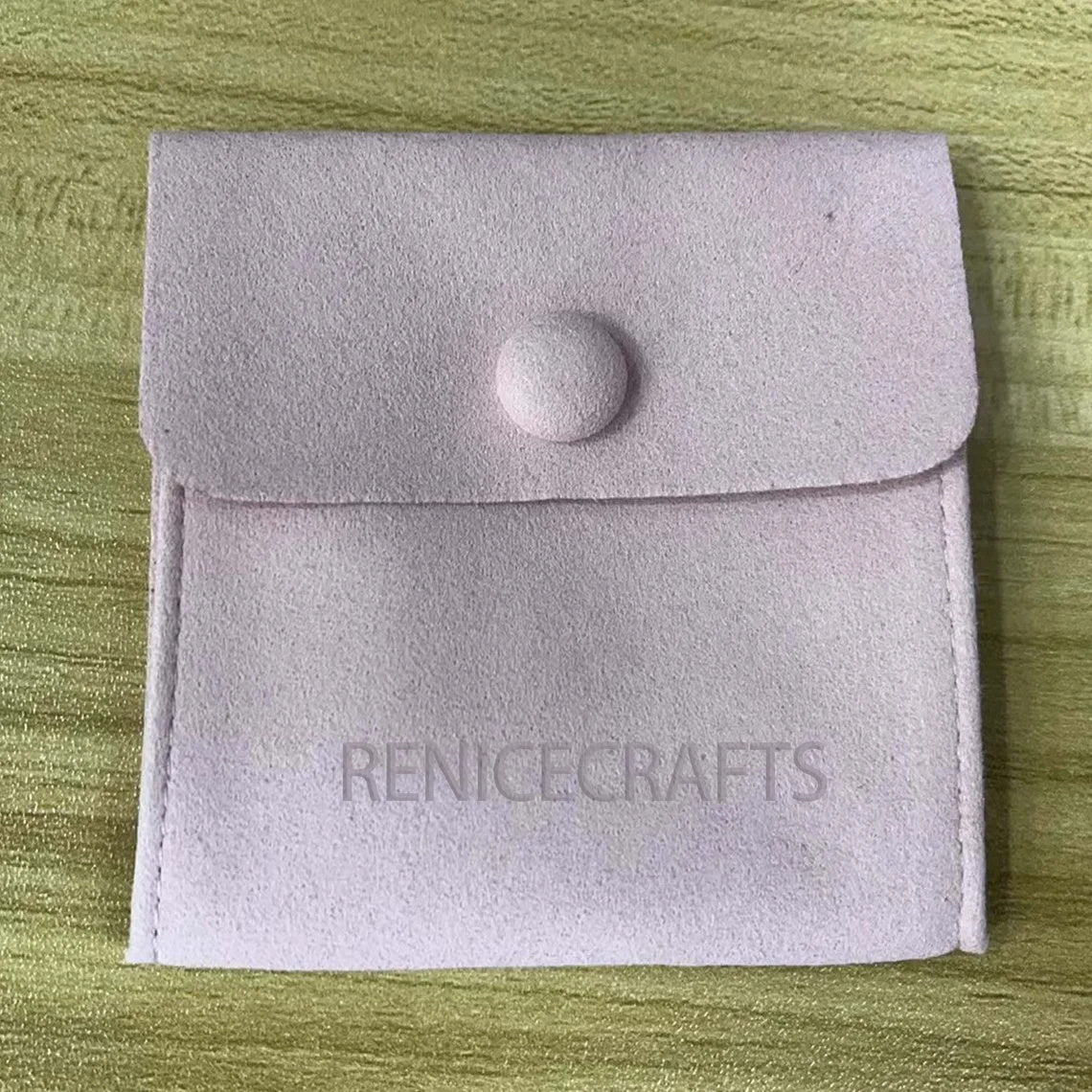 50 PCS Personalized Logo  Bag, Multi-color Microfiber Snap Button Bags, Custom Travel Pouch Bag for Earrings Brooch Ring Wedding Gift