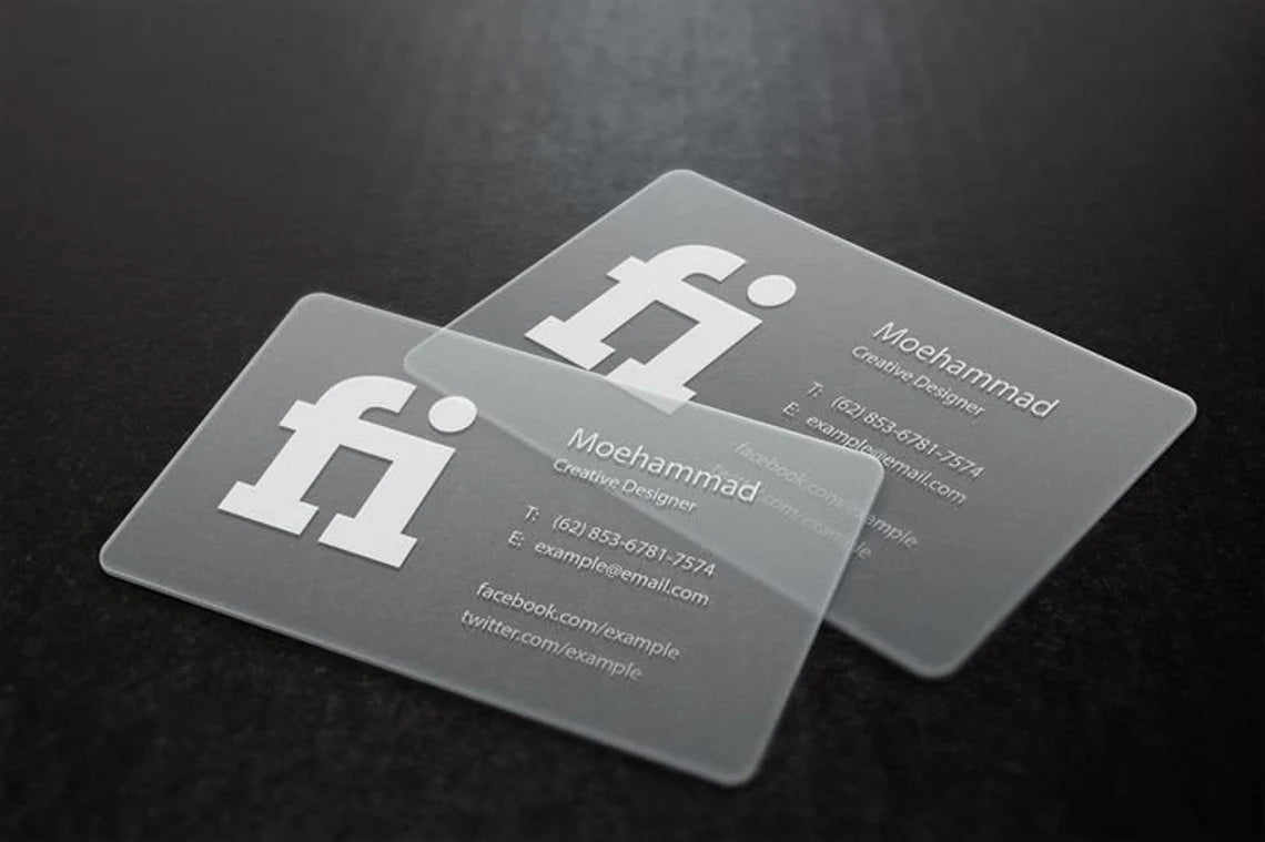 50-200pcs Custom Clear Plastic Business Cards, Frosted Plastic Card with your Design, QR Code Business Card, Design Calling Cards For Small Business