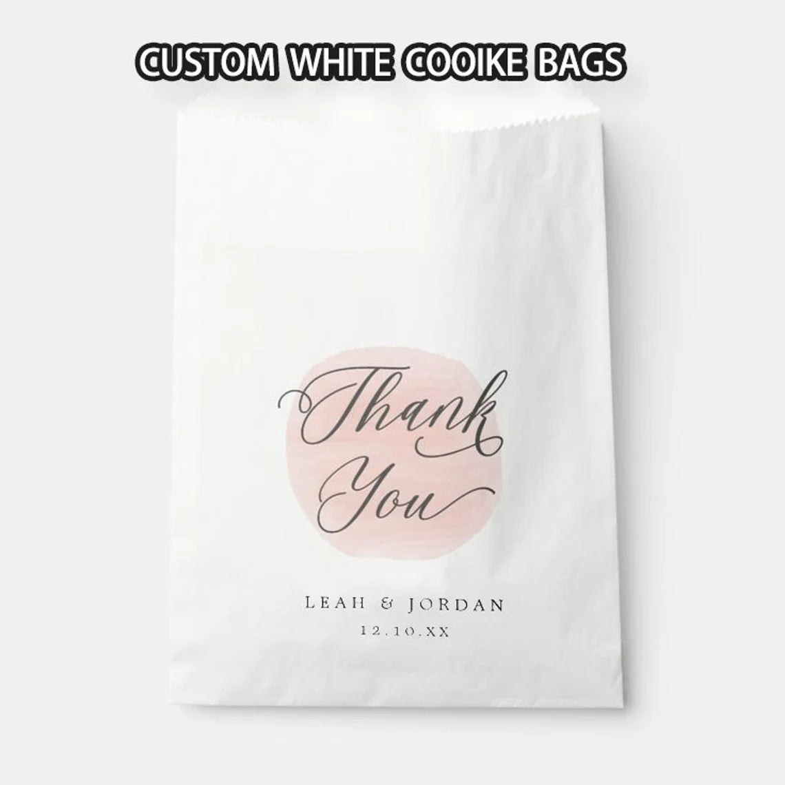 50-200pcs Custom White Wedding Favor Bags, Wedding/Party/Engagement/Anniversary Lined Paper Bags, Handmade with Love,Donut Bags/Cookie Bags/Candy Bags