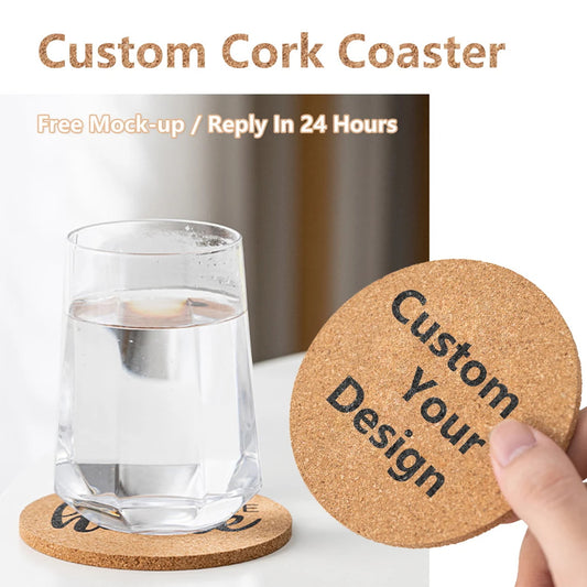 10-100pcs Personalized Cork Coaster, Favor Gift for Wedding/Bridal Shower/Party/Business,Rustic Wedding Decor,Custom Monogram Coaster with your design