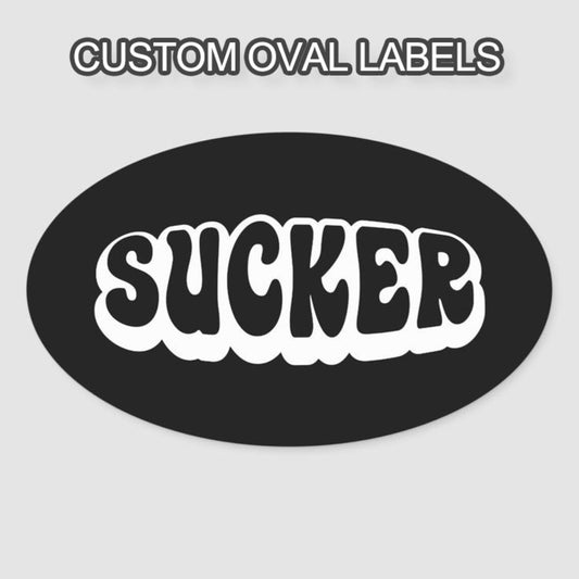 Cutom Vinyl Oval Stickers, Favor Oval Labels for Small business/Wedding/Gift, White Oval Label Stickers with your design, Personalized label