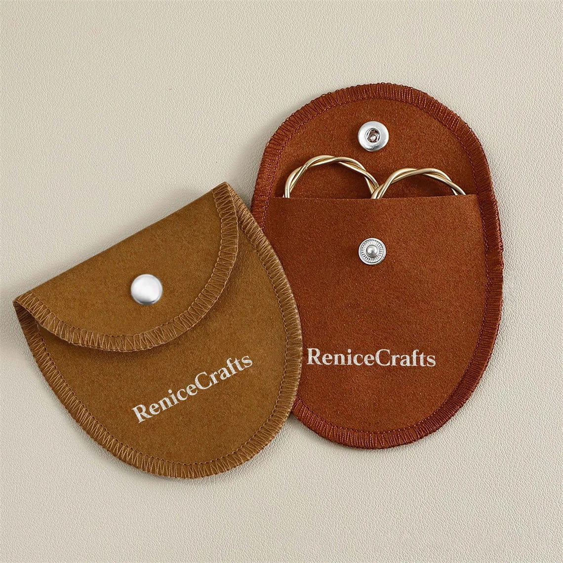 50 PCS Personalized Logo Jewelry Pouch Bag with Silver Button, Microfiber Jewellery Travel Packaging Bags, Multi-color Beautiful Gift Holder