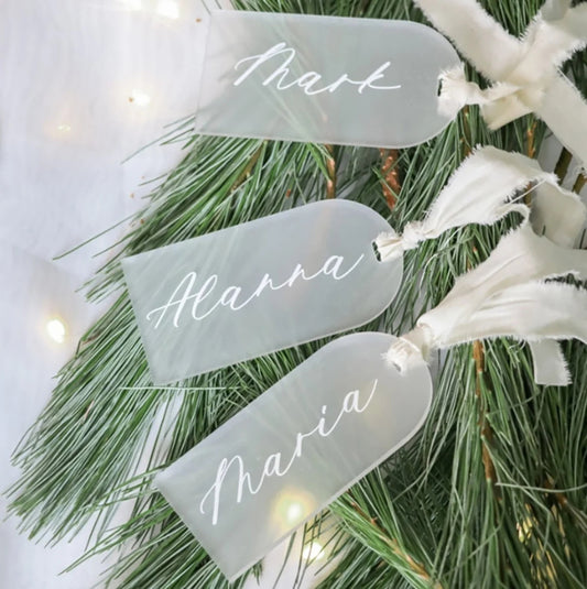 Personalized Wedding Frosted/Clear Acrylic Name Tags, Bridesmaid Name Tags, Bridesmaid Gifts, Name Tags for Wedding/Party/Anniversary, Gifts
