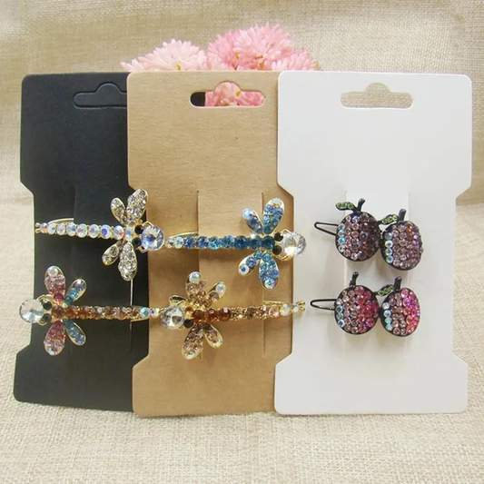 Custom Hair Accessories Display Cards /Hair Clips Pins,Rectangle Round Corner ,Jewelry Display Cards -Holders