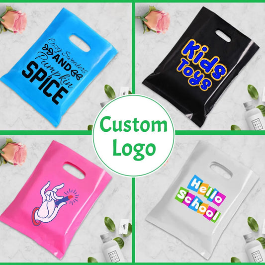 Customized 100pcs Waterproof Polyethylene Merchandise Bags,For Shopping ,Clothing Packing , Gift Packing ,With Premium Quality