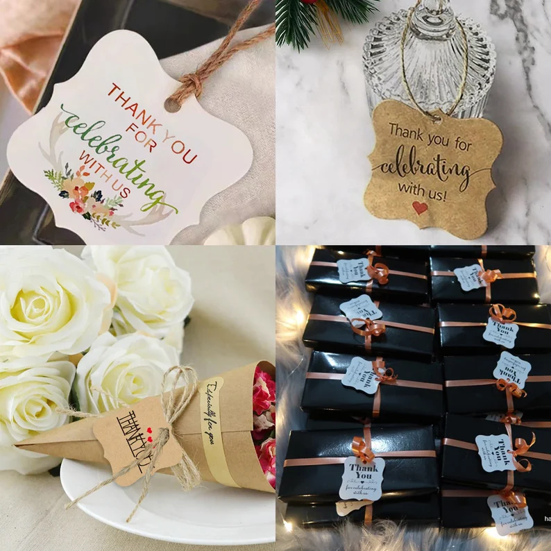 2'' Custom Bridal Baby Shower Party Wedding Gift Favors,Thank You Display Label,Personalized Clothing Bakery Tag,Price Tag,Handmade Item tag