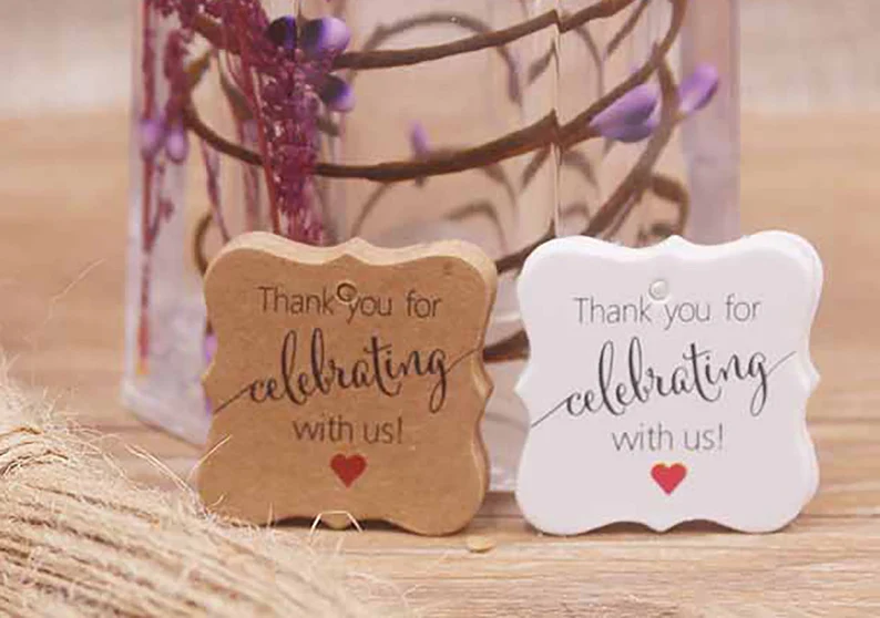 2'' Custom Bridal Baby Shower Party Wedding Gift Favors,Thank You Display Label,Personalized Clothing Bakery Tag,Price Tag,Handmade Item tag