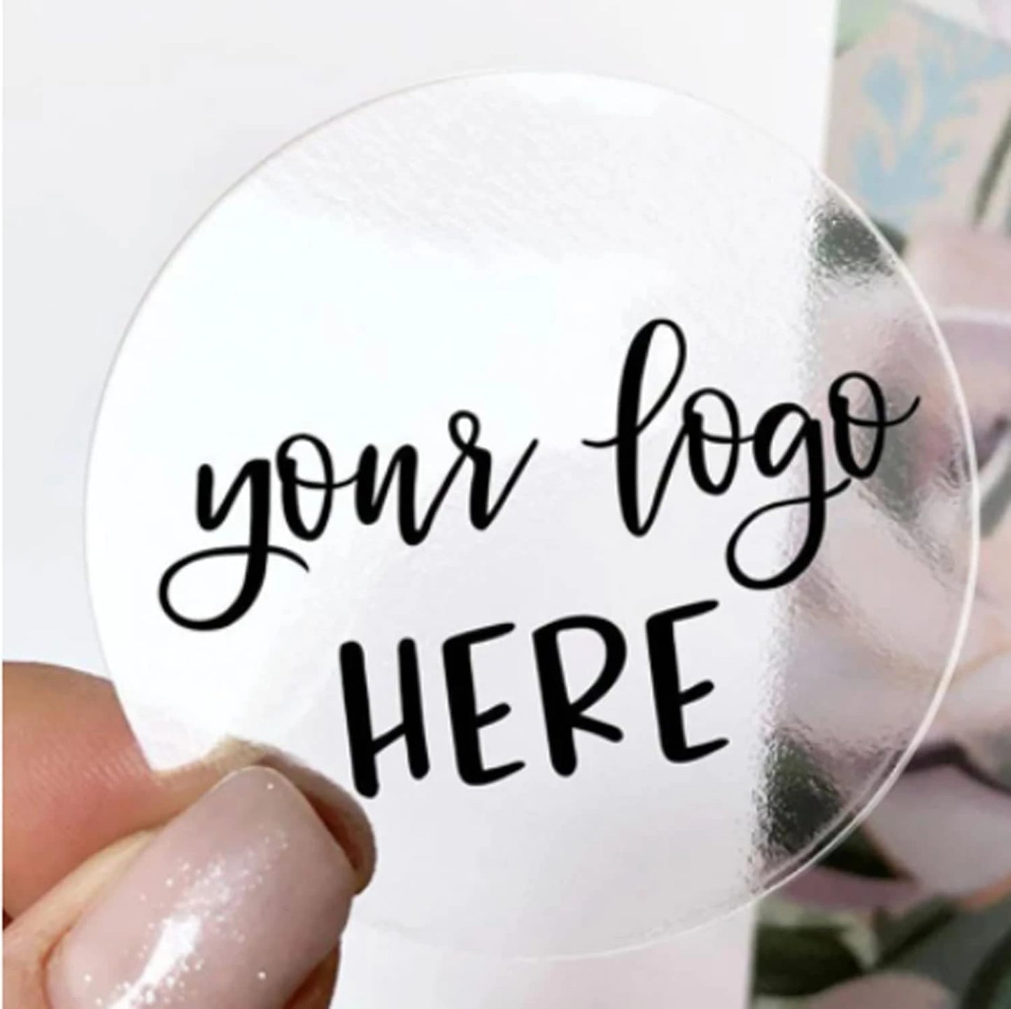 500pcs Personalized Clear Stickers Waterproof labels, 2" Custom Transparent Labels, Waterproof Round Labels, Business/Wedding Round Sticker