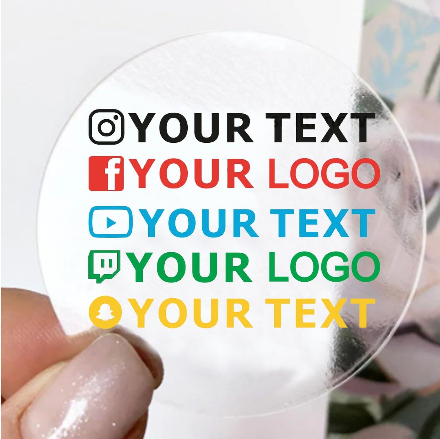500pcs Personalized Clear Stickers Waterproof labels, 2" Custom Transparent Labels, Waterproof Round Labels, Business/Wedding Round Sticker