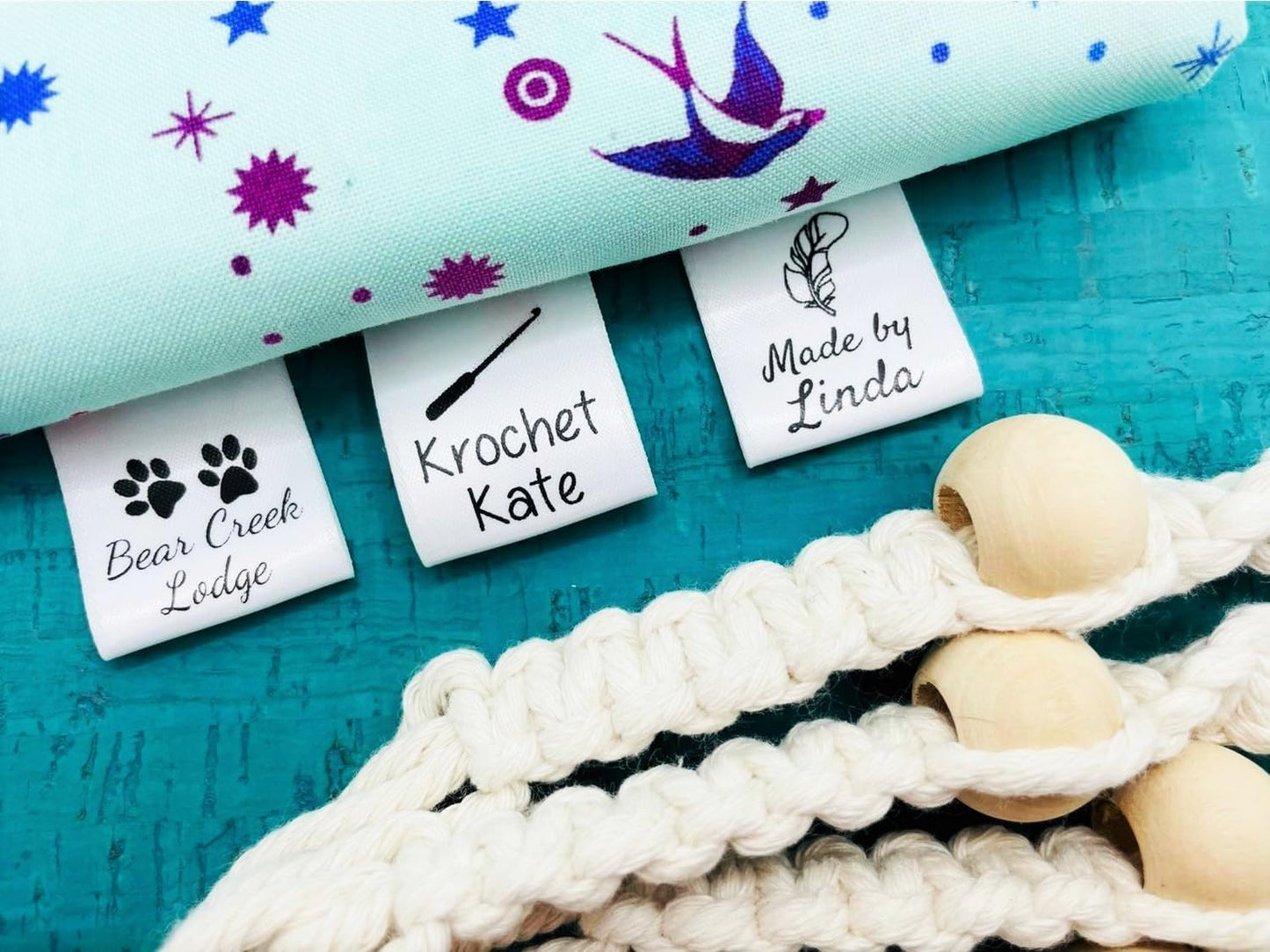Custom 30-200pcs Handmade Sewing Labels,Personalized Ribbon Fabric Tags,Sewing Accessories Label for Clothes Hat Scarf Glove
