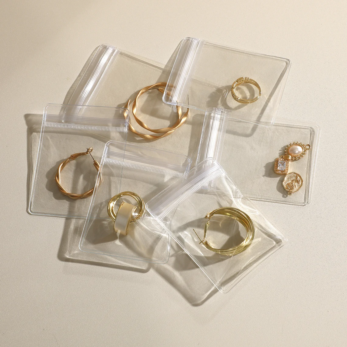 Custom Transparent Jewelry Pouch with Logo, Personalized Packaging Bags for Necklace Bracelet Ring, Ziplock Bag