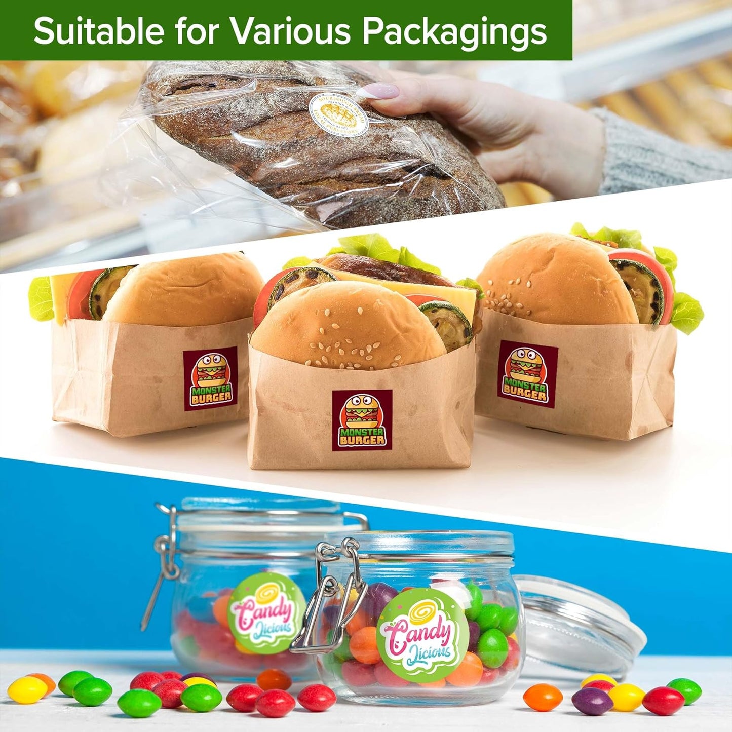 500 Labels Custom 2" Vinyl Waterproof Labels, PVC Round Logo Stickers, Business/Wedding Stickers, Printed Label, High Resolution and Quality