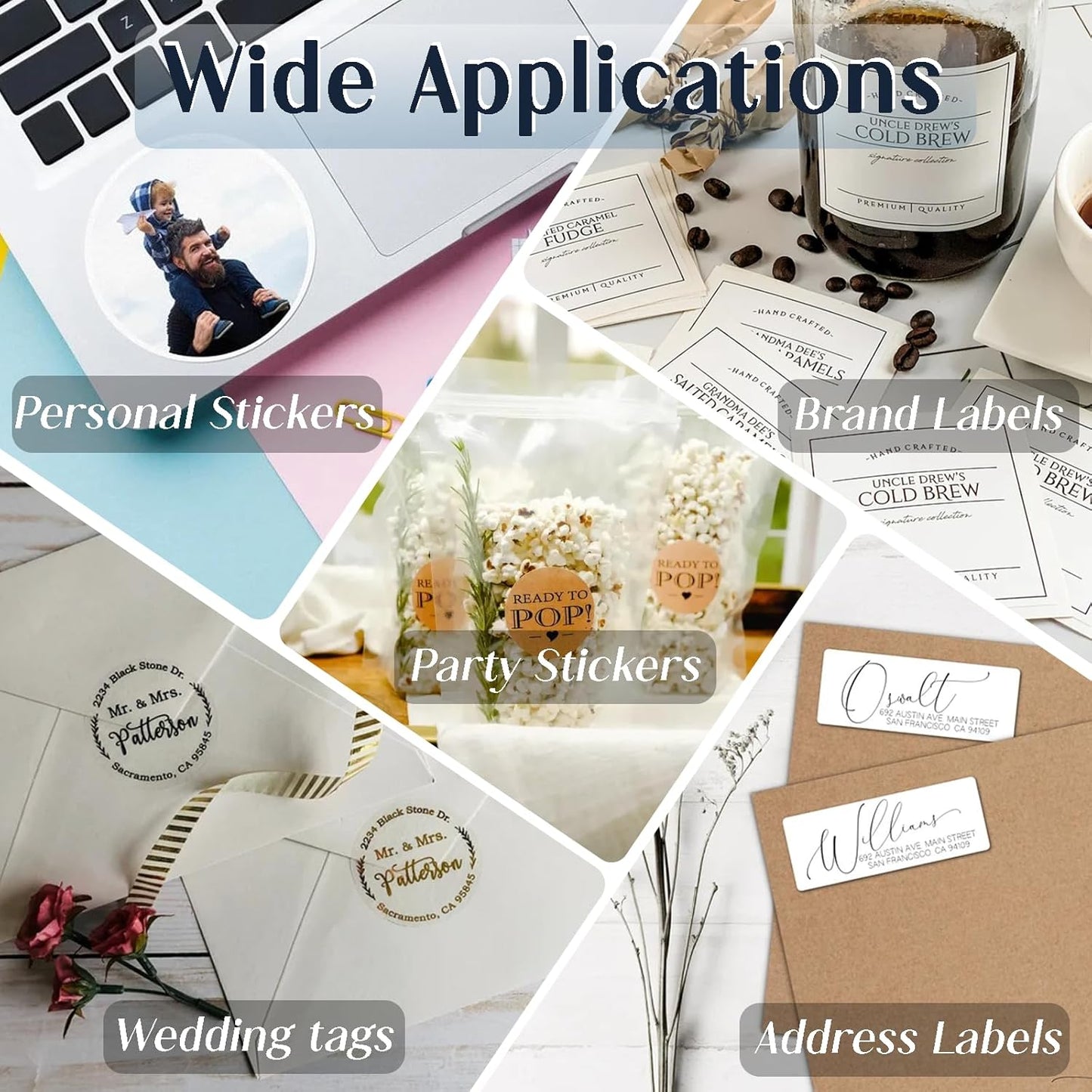 Custom 150 2" Circle Clear Labels, Transparent Round Stickers, Bussiness/Wedding/Gift Labels, Waterproof, High Resolution and Quality